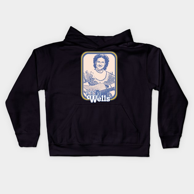 Kitty Wells // Retro Style Country Artist Fan Design Kids Hoodie by DankFutura